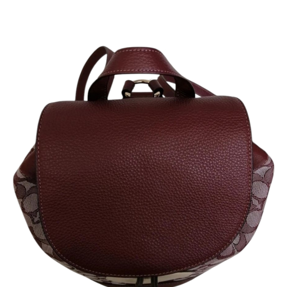 Coach Burgundy and Cream Backpack - Picture 5 of 6
